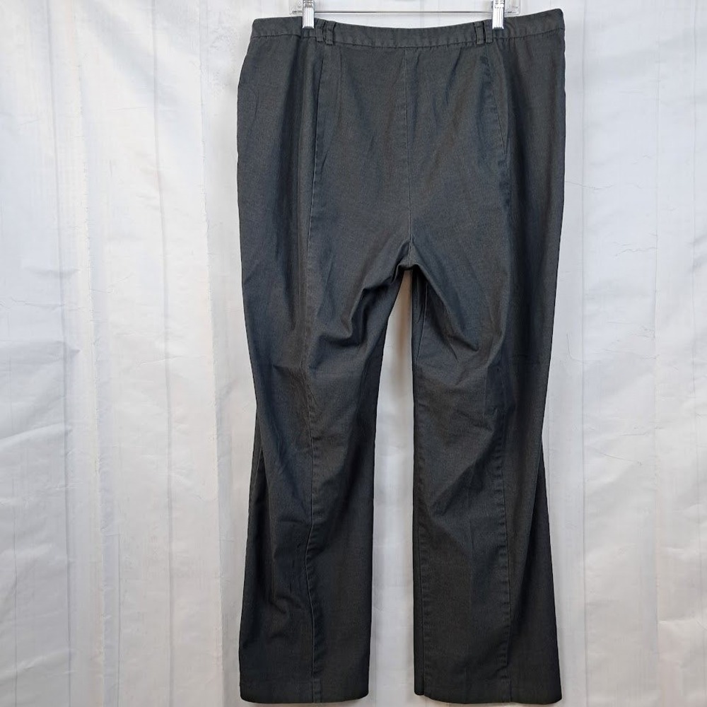 Sigrid Olsen 18W Charcoal Gray Wide Leg Dress Pants Stretch Cotton Office - Picture 4 of 6